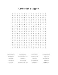 Connection & Support Word Search Puzzle