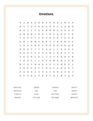 Emotions Word Scramble Puzzle