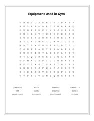 Equipment Used in Gym Word Scramble Puzzle
