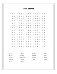 Fruit Basket Word Scramble Puzzle