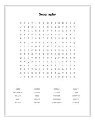Geography Word Scramble Puzzle