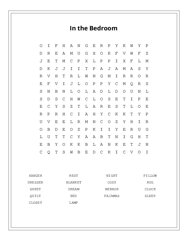 In the Bedroom Word Scramble Puzzle