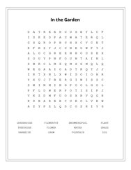 In the Garden Word Scramble Puzzle