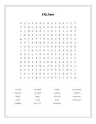 Kitchen Word Scramble Puzzle