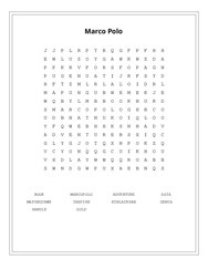 Marco Polo Word Scramble Puzzle