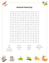 National Panda Day Word Scramble Puzzle