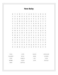 New Baby Word Search Puzzle