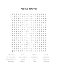 Positive Behavior Word Search Puzzle