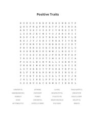 Positive Traits Word Scramble Puzzle