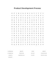 Product Development Process Word Scramble Puzzle