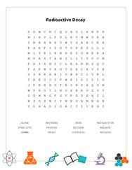 Radioactive Decay Word Scramble Puzzle