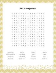 Self Management Word Scramble Puzzle