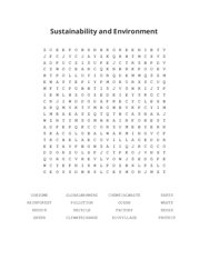 Sustainability and Environment Word Search Puzzle