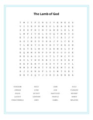 The Lamb of God Word Scramble Puzzle