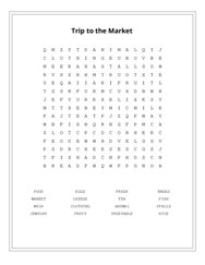 Trip to the Market Word Scramble Puzzle