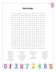 Web Design Word Scramble Puzzle