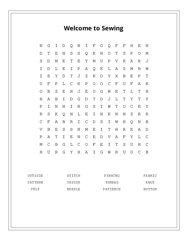 Welcome to Sewing Word Scramble Puzzle