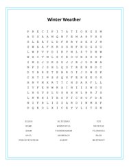 Winter Weather Word Scramble Puzzle