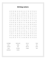 Writing Letters Word Scramble Puzzle