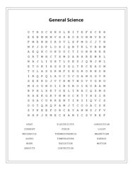 General Science Word Scramble Puzzle