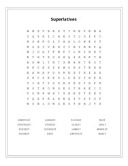 Superlatives Word Scramble Puzzle