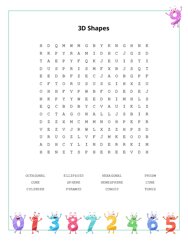 3D Shapes Word Search Puzzle