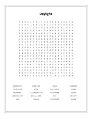 Daylight Word Search Puzzle