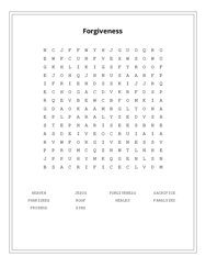 Forgiveness Word Scramble Puzzle