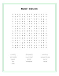 Fruit of the Spirit Word Scramble Puzzle
