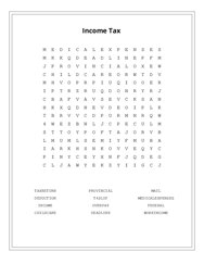 Income Tax Word Scramble Puzzle