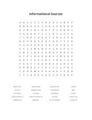 Informational Sources Word Scramble Puzzle