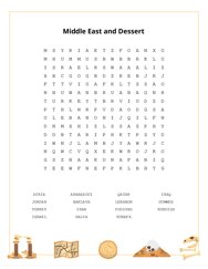 Middle East and Dessert Word Scramble Puzzle