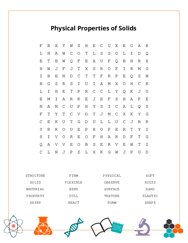 Physical Properties of Solids Word Scramble Puzzle