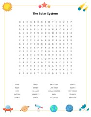 The Solar System Word Scramble Puzzle
