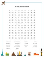 Travel and Tourism Word Search Puzzle