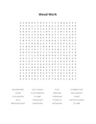 Wood Work Word Scramble Puzzle