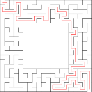 20x20 box shaped maze puzzle with solution