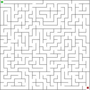 25x25 orthogonal maze with indicators